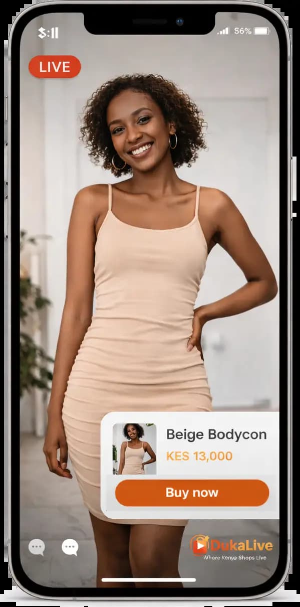 Featured live shopping session on DukaLive