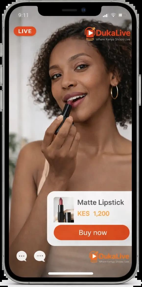 Live beauty vendor on DukaLive
