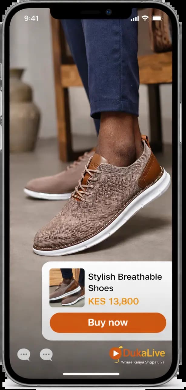 Live footwear vendor on DukaLive